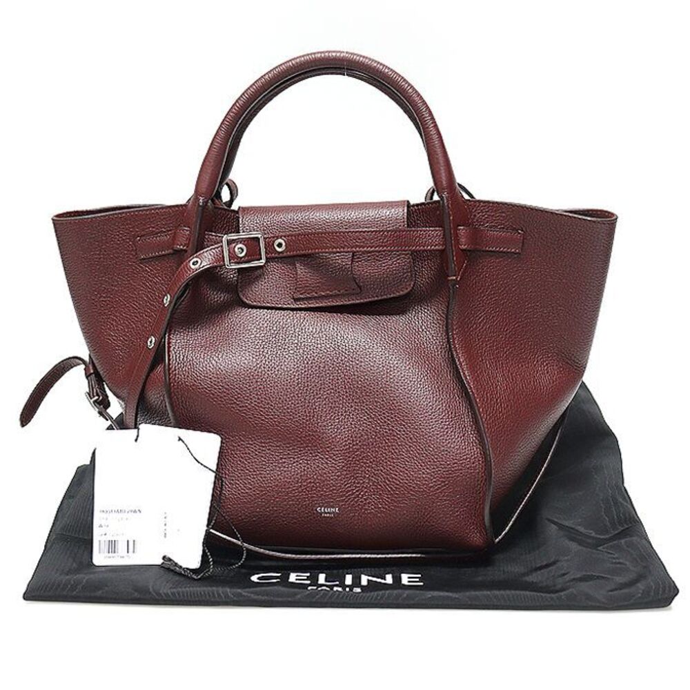Wine Grained Calfskin Big Bag Small Long Strap - Picture 2 of 7